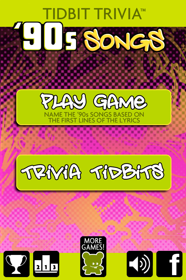 Screenshot '90s Song Lyrics – Tidbit Trivia Screenshot '90s Song Lyrics – Tidbit Trivia